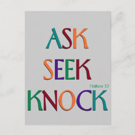 Matt 7:7 aanpasbaar sjabloon briefkaart