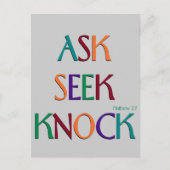 Matt 7:7 aanpasbaar sjabloon briefkaart (Voorkant)