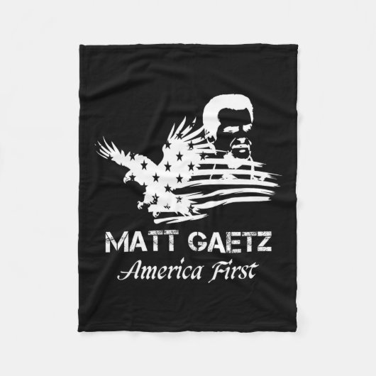 Matt Gaetz tegenover American Flag Eagle Trump 202 Fleece Deken (Voorkant)