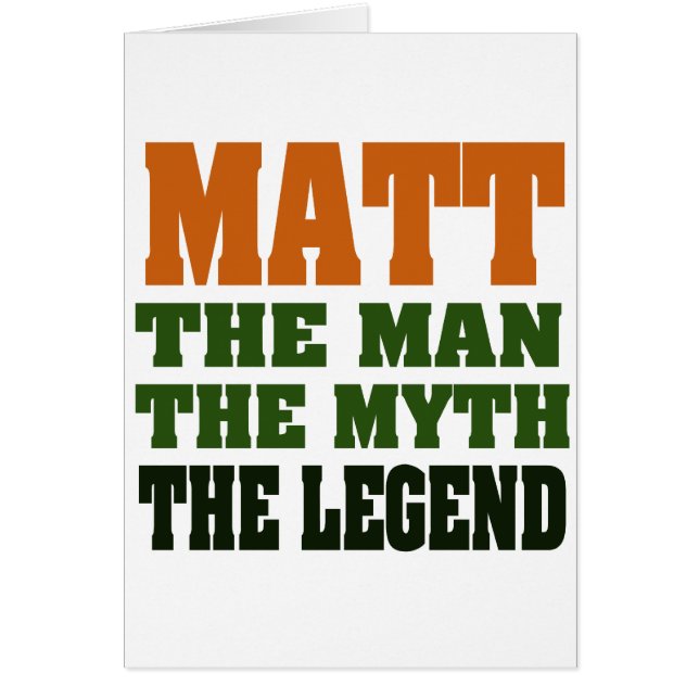 MATT - het Man, de Myth, de Legende (Voorkant)