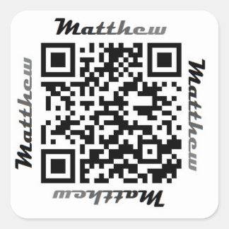 Matt (Matthew) QR Code Gepersonaliseerde NAAM Stic Vierkante Sticker