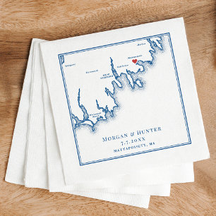 Mattapoisett MA Elegante Trouw in Navyblauw Servet