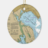 Mattapoisett MA Harbor Chart Keramisch Ornament (Links)