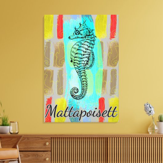 Mattapoisett Seahorse Canvas (Insitu (Woonkamer))