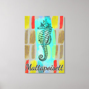 Mattapoisett Seahorse Canvas Afdruk