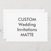 MATTE 120 lb 7 x 5-inch Scalloped Wedding Invitati Kaart (Voorkant / Achterkant)