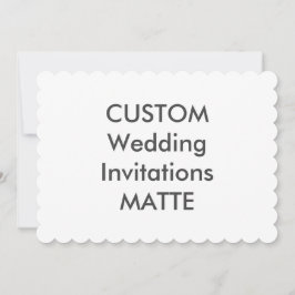 MATTE 120 lb 7 x 5-inch Scalloped Wedding Invitati Kaart
