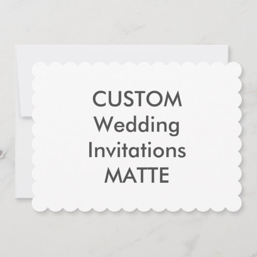 MATTE 120 lb 7 x 5-inch Scalloped Wedding Invitati Kaart (Voorkant)