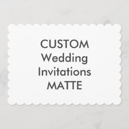 MATTE 120 lb 7 x 5-inch Scalloped Wedding Invitati Kaart