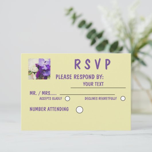 Matte 3,5 x 5 inch, standaard witte enveloppen inb RSVP kaartje (Staand voorkant)
