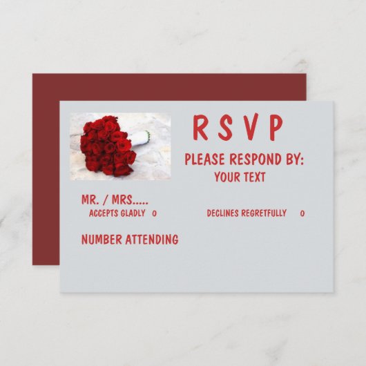 Matte 3,5 x 5 inch, standaard witte enveloppen inb RSVP kaartje (Voorkant / Achterkant)