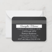 Matte Black Credit Kaart Verjaardagsuitnodigingen Notitiekaartje (Achterkant)