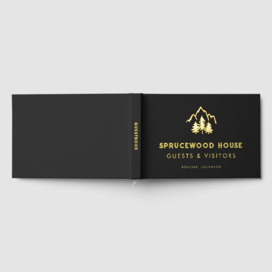 Matte Black Gold Mountains Pines BnB Huurcabine Gastenboek (Volledig)