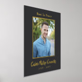 Matte Black Gold Rest in vredesnaam Foto Memorial Folie Afdrukken (Laagn)