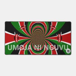 Matte Black Keniaanse Vlag Umoja ni Nguvu | Strak  Bureaumat
