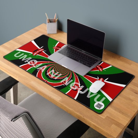 Matte Black Kenya Flag Umoja ni Nguvu | Sleek Dark Bureaumat (Kantoor 2)