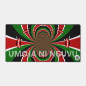 Matte Black Kenya Flag Umoja ni Nguvu | Sleek Dark Bureaumat (Voorkant)