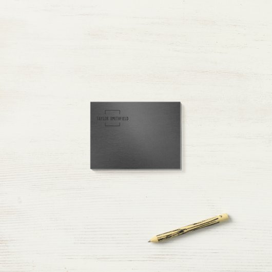Matte Black Metal Post-it® Notes (Op bureau)