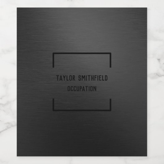 Matte Black Metal Wijn Etiket (Enkel label)