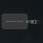 Matte Black Minimalist Plain Elegant Classical Bagagelabel<br><div class="desc">Represent yourself with this modern,  elegant design. This template can be customized to meet all professional occupations.</div>