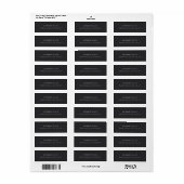 Matte Black Minimalist Plain Elegant Classical Etiket (Full Sheet)