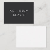 Matte Black Minimalist Plain Elegant Classical Notitiekaartje (Voorkant / Achterkant)
