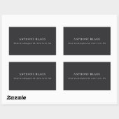 Matte Black Minimalist Plain Elegant Classical Rechthoekige Sticker (Vel)