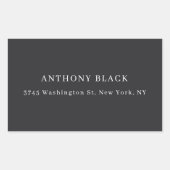 Matte Black Minimalist Plain Elegant Classical Rechthoekige Sticker (Voorkant)