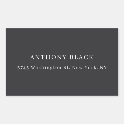 Matte Black Minimalist Plain Elegant Classical Rechthoekige Sticker (Voorkant)