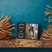 Matte Black Paws & Greenery Foto Huisdierengedenkp Fotoplaat (Zijkant)