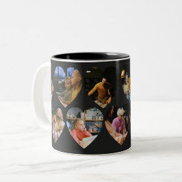 Matte Black Photo Collage Mug with Heart Frames Tweekleurige Koffiemok