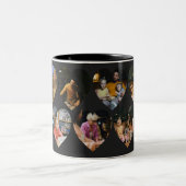 Matte Black Photo Collage Mug with Heart Frames Tweekleurige Koffiemok (Center)