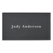 Matte Black Professional Plain Modern Elegant Naambadge (Voorkant)