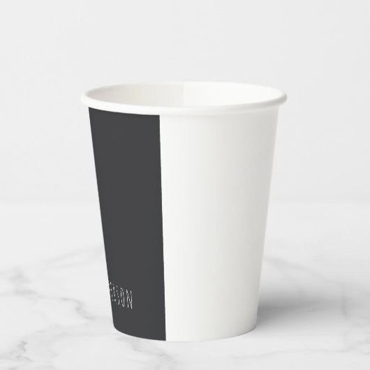 Matte Black Professional Plain Moderne Elegante Na Papieren Bekers (Links)