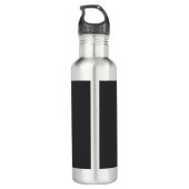 Matte Black Professional Plain Moderne Elegante Na Waterfles (Achterkant)