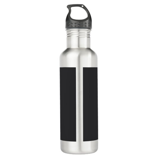 Matte Black Professional Plain Moderne Elegante Na Waterfles (Achterkant)