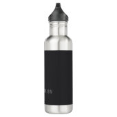 Matte Black Professional Plain Moderne Elegante Na Waterfles (Rechts)