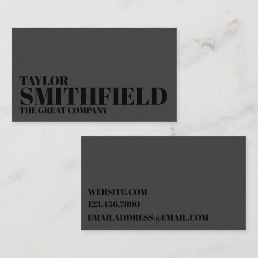 Matte Black Professional traditioneel Visitekaartje (Voorkant / Achterkant)