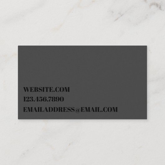 Matte Black Professional traditioneel Visitekaartje (Achterkant)