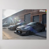 Matte Black Rocket Bunny Nissan GTR Poster (Voorkant)
