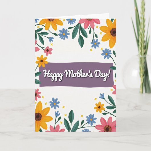 Matte bloemelijke wenskaart kaart (Voorkant)
