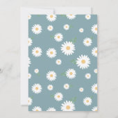 Matte Blue Daisy 80ste verjaardag uitnodiging (Achterkant)