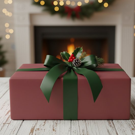 Matte Burgundy Wrapping Paper Roll - Elegant Solid Cadeaupapier