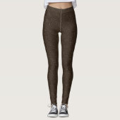 Matte Caiman Schaal Patroon – Donker Rijk Bruin Leggings (Voorkant)