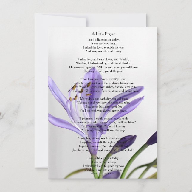 Matte "Een klein gebed" (Voorkant)