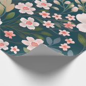 Matte Floral Wrapping Paper – Elegant Flower  Cadeaupapier (Hoek)
