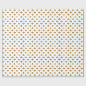 Matte Gold Fleur-de-lis op wit Cadeaupapier (Vlak)