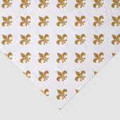 Matte Gold Fleur-de-lis op wit Tissuepapier (Detail)