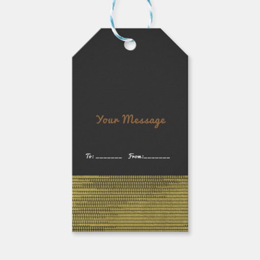 Matte Gold Modern Glam Sequins Chic Elegant Favor Cadeaulabel (Voorkant)