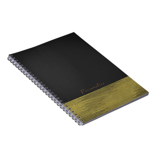 Matte Gold Modern Glam Sequins Chic Elegant Notitieboek (Rechterzijde)